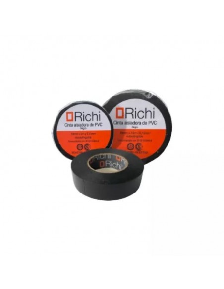 CINTA ADHESIVA RICHI PVC 9MTS NEGRO