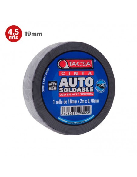 CINTA TACSA AUTOSOLDABLE 19MM X 4,5MTS