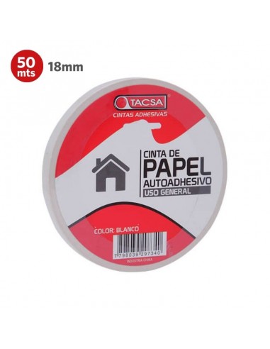 CINTA PAPEL TACSA BLANCO 18MM X 50M