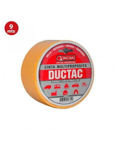 CINTA MULTIPROPOSITO MULTIUSO DUCTAC TACSA  X 9MTS AMARILLO