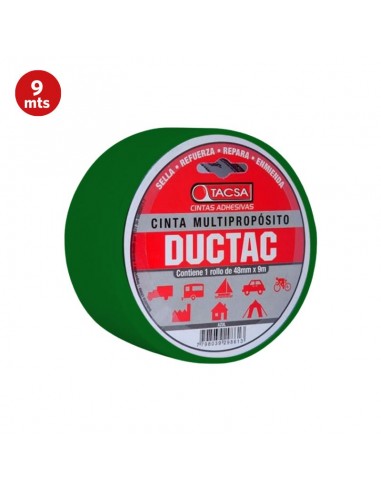 CINTA MULTIPROPOSITO MULTIUSO DUCTAC TACSA  X 9MTS VERDE