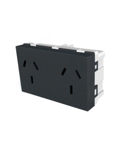 MODULO JELUZ PLATINUM NEGRO TOMA DOBLE