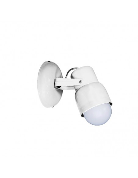APLIQUE PARED MOVIL PANTALLA METALICA REDONDA E27 BLANCO