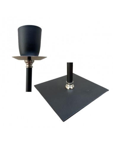 VELADOR CAÑO REDONDO NEGRO SIN PANTALLA