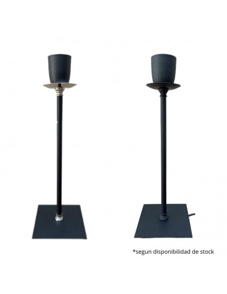 VELADOR CAÑO REDONDO NEGRO SIN PANTALLA