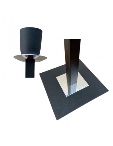 VELADOR CAÑO CUADRADO 20X20 NEGRO SIN PANTALLA