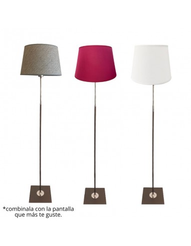LAMPARA DE PIE CAÑO REDONDO MARRON NIQUEL SIN...