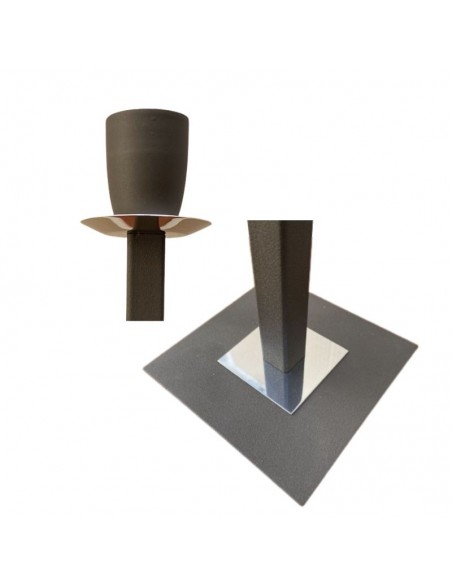 VELADOR CAÑO CUADRADO 20X20 MARRON SIN PANTALLA