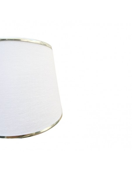 PANTALLA VELADOR CONICA 15X20X15 LISO BLANCO BORDE CROMO
