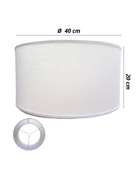 PANTALLA VELADOR CILINDRO 40X20 LISO BLANCO