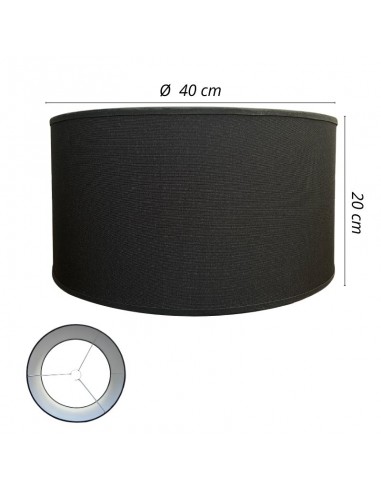 PANTALLA VELADOR CILINDRO 40X20 LISO NEGRO