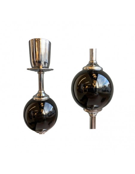 VELADOR CROMO 1 ESFERA NEGRO SIN PANTALLA