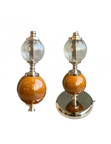 VELADOR NIQUEL 2 ESFERAS TRANSP CARAM SIN PANTALLA