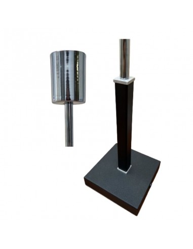 VELADOR CAÑO CUADRADO 20X20 NEGRO CROMO SIN...