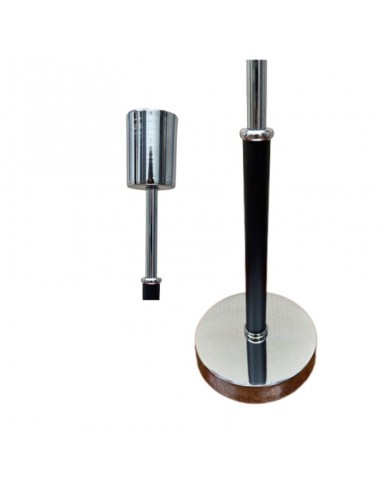 VELADOR CAÑO REDONDO NEGRO CROMO SIN PANTALLA