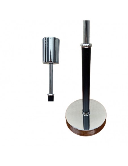 VELADOR CAÑO REDONDO NEGRO CROMO SIN PANTALLA