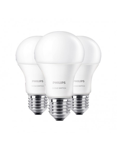LAMPARA LED PHILIPS SCENE SWITCH 3STEP A60 9W LUZ CALIDA