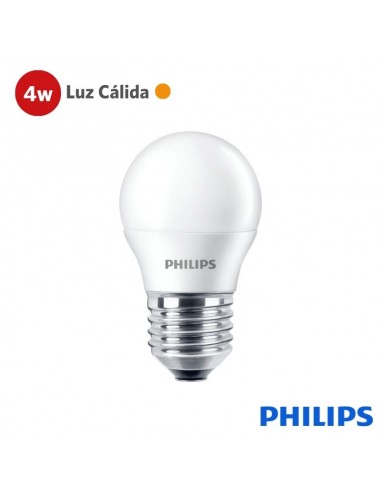 LAMPARA LED PHILIPS LED BULBO GOTA   4W LUZ CALIDA 3000K