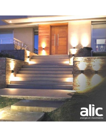 APLIQUE BIDIRECCIONAL RECTO 2 LUCES GU10 NEGRO