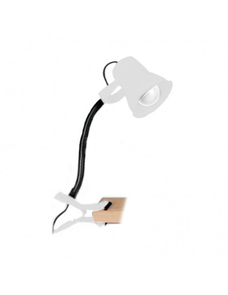 VELADOR CON PINZA FLEXIBLE E27 BLANCO SAN JUSTO