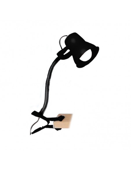 VELADOR CON PINZA FLEXIBLE E27 NEGRO SAN JUSTO