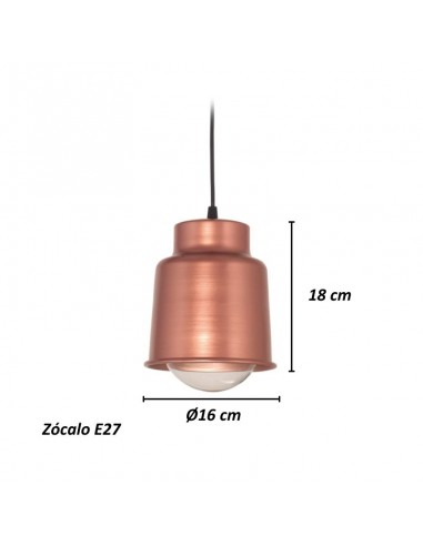 COLGANTE TRELEW CHICO 16X18 E27 COBRE
