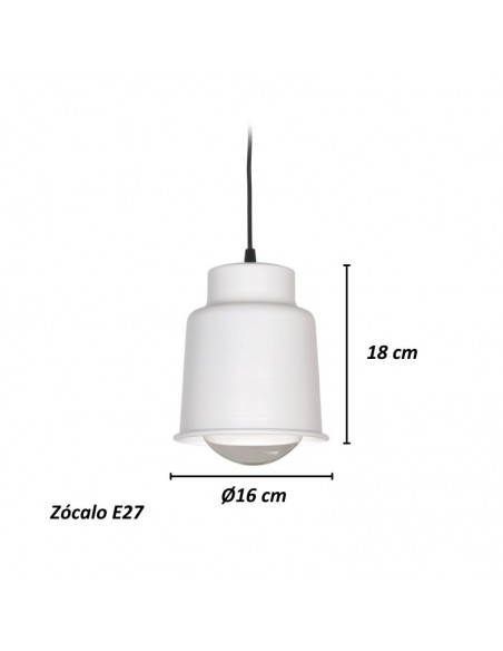 COLGANTE TRELEW CHICO 16X18 E27 BLANCO TEXTURADO