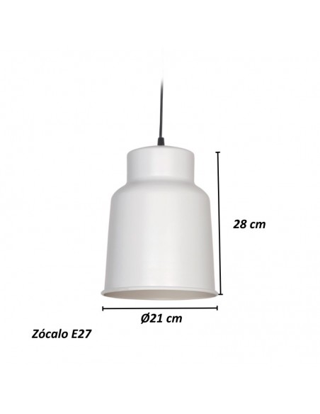 COLGANTE TRELEW GRANDE 21X28 E27  BLANCO TEXTURADO