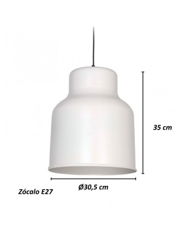 COLGANTE TRELEW MAXI 30X35 E27  BLANCO TEXTURADO