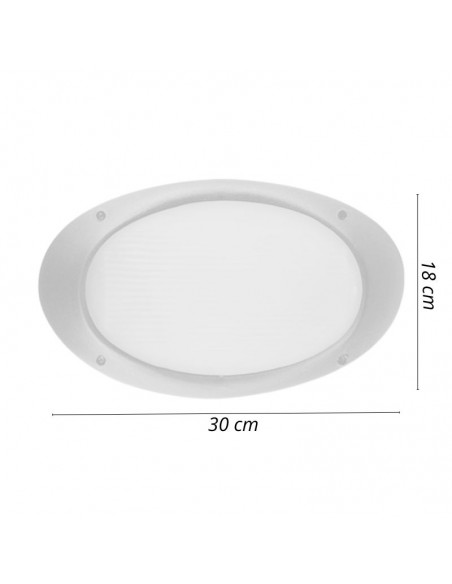 TORTUGA OVAL POLIPROPILENO LISA ARO ALTO BLANCO E27