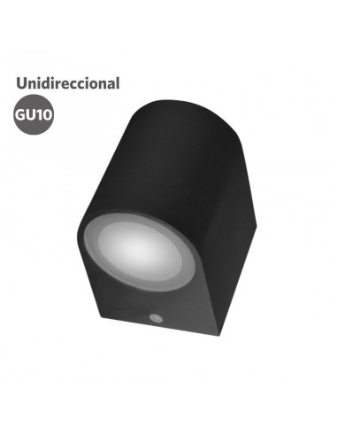 APLIQUE UNIDIRECCIONAL CURVO NEGRO 1 LUZ GU10 1X50W