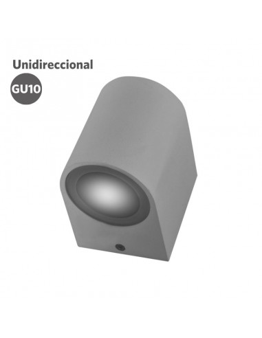 APLIQUE UNIDIRECCIONAL CURVO GRIS 1 LUZ GU10 1X50W