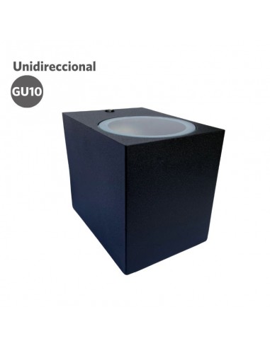 APLIQUE UNIDIRECCIONAL RECTO NEGRO 1 LUZ GU10 1X50W