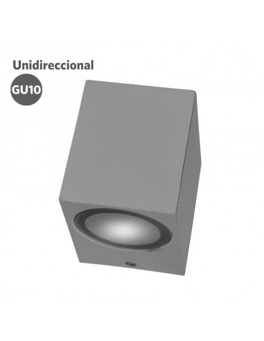 APLIQUE UNIDIRECCIONAL RECTO GRIS 1 LUZ GU10 1X50W