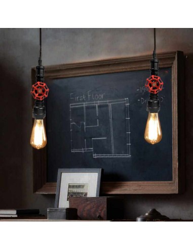 COLGANTE CANILLA ALUMINIO NEGRO 1 LUZ E27 1.20MTS