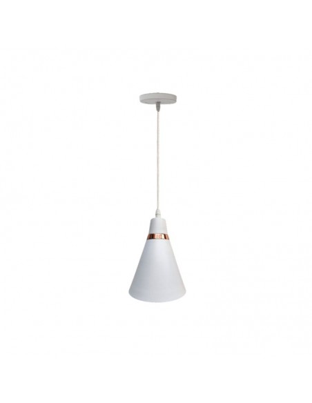 COLGANTE CONO VOLCAN 38CM E27 BLANCO COBRE
