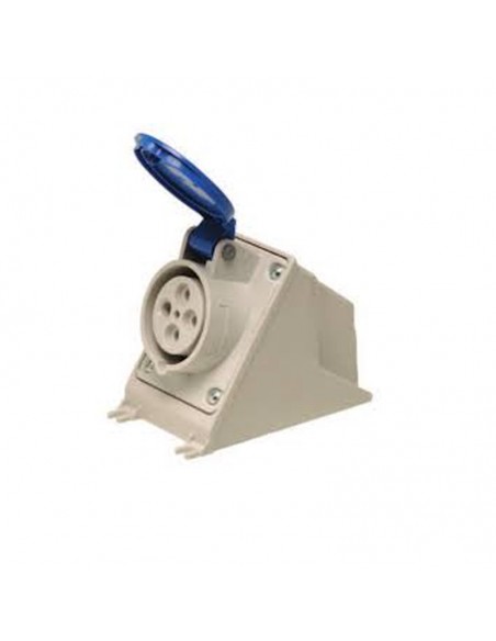 BASE IND.STECK EXT.HEMBRA  32A IP44 3P+N+T AZUL