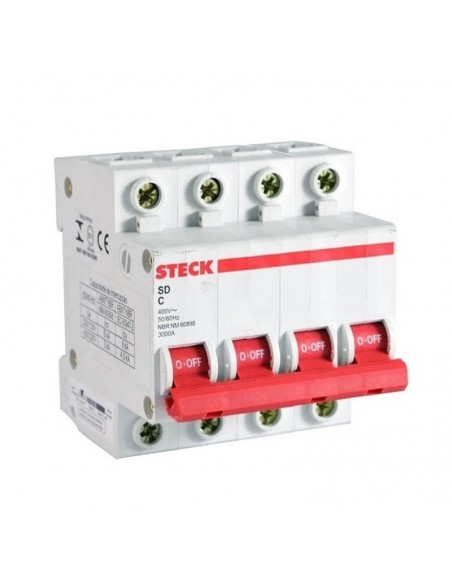 INTERRUPTOR TERMOMAGNETICO STECK TETRAPOLAR 4X 16A C 3K