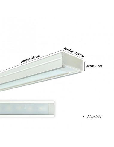 REGLETA BAJO ALACENA LED ALUMINIO 4W LUZ FRIA 39CM