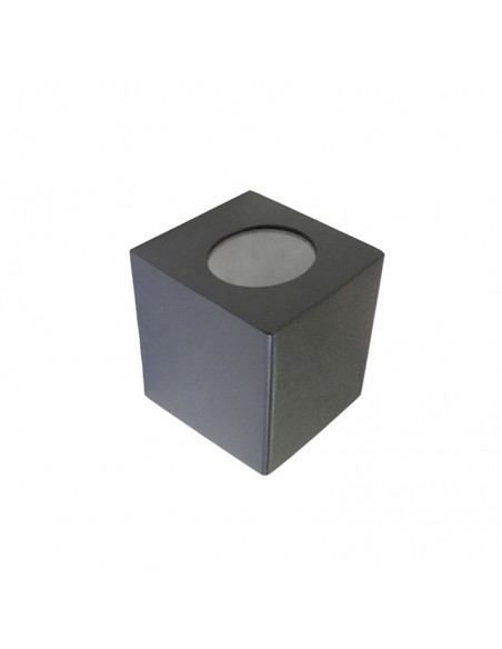 APLIQUE UNIDIRECCIONAL CUBO 105 1 LUZ GU10 NEGRO