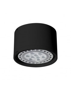 PLAFON AR111 PUNTO TUBA NEGRO ALUMINIO
