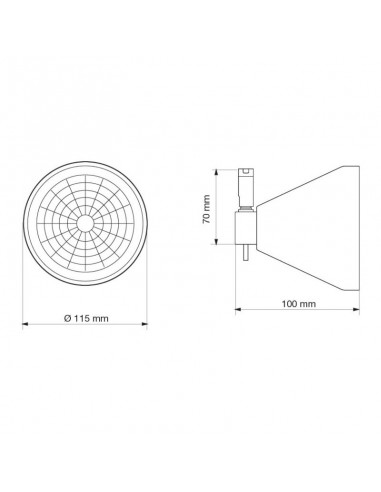 CABEZAL AR111 CONICO NEGRO