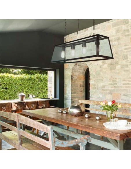 COLGANTE PILAR C/ ACRILICO 100X30 4 LUCES E27