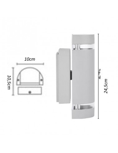 APLIQUE ODA II 2 LUCES GU10 BLANCO TEXT CANDIL