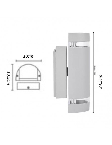 APLIQUE ODA II 2 LUCES GU10 BLANCO TEXT CANDIL