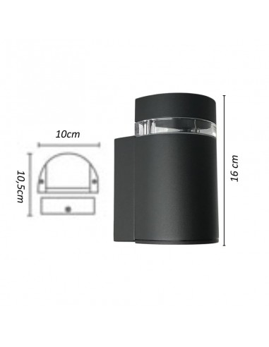 APLIQUE ODA I 1 LUZ GU10 PLATA TEXT CANDIL