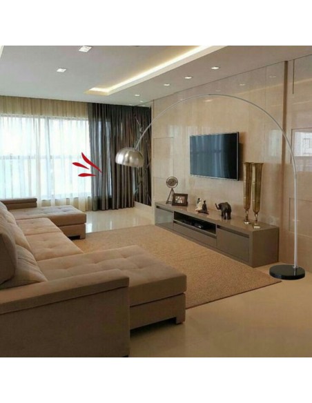 LAMPARA DE PIE ARQUEADA GOAL BASE MARMOL