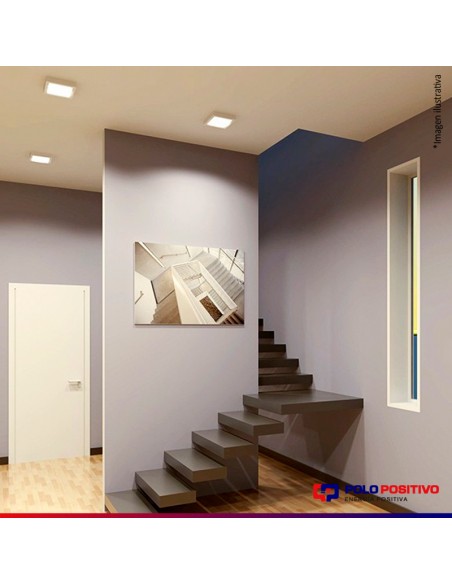 PLAFON LED 6W APLICAR PANEL LUZ FRIA CUADRADO BLANCO 12CM