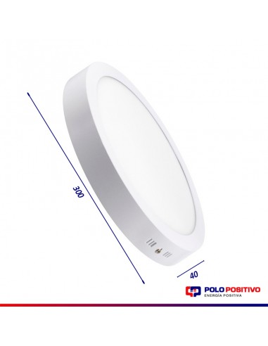 PLAFON LED REDONDO 24W LUZ FRIA 6000K  BLANCO