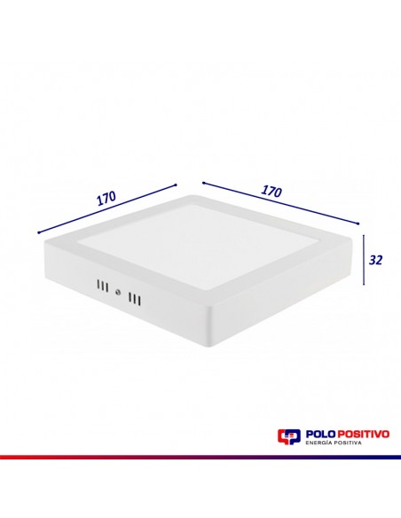 PLAFON LED CUADRADO 12W LUZ CALIDA 3000K BLANCO